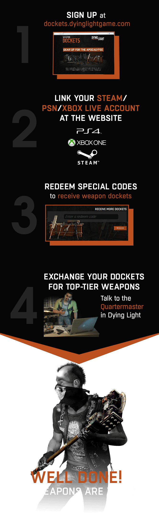 weapon dockets dying light codes